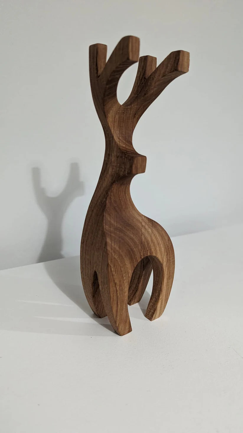 Oak & Walnut Handcrafted Reindeer