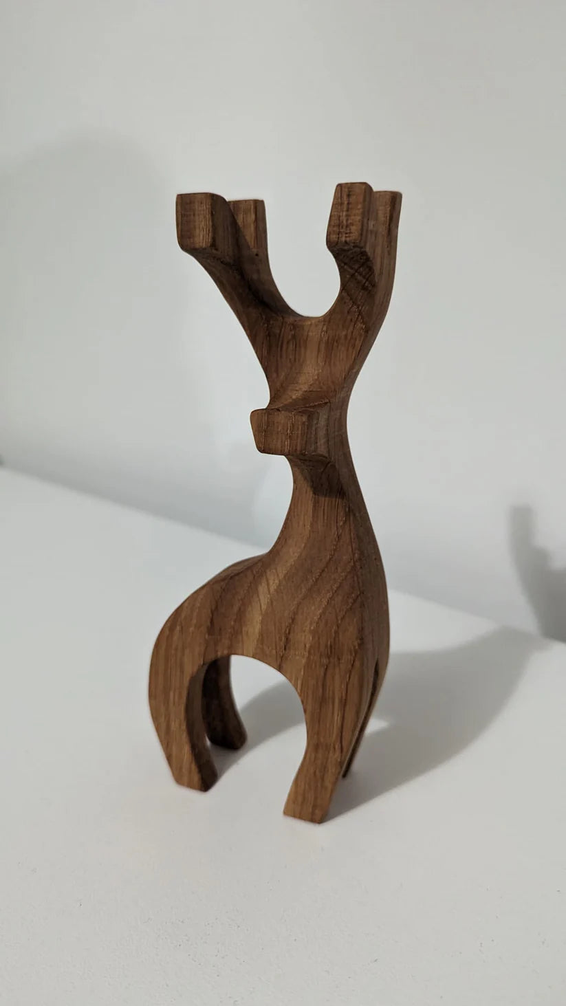 Oak & Walnut Handcrafted Reindeer