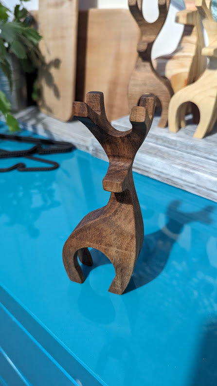 Oak & Walnut Handcrafted Reindeer